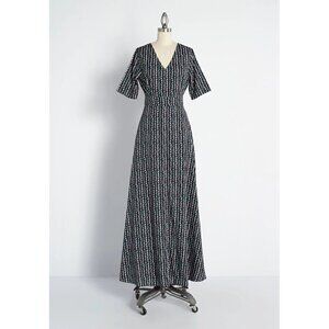 ModCloth Field of Frondescence Maxi Dress Size 6 (UK 10)